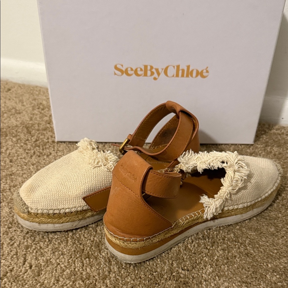 See By Chloe Kids Tan and Cream Sandals